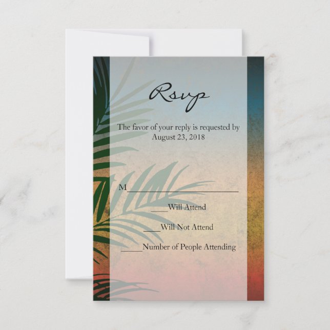 Invitation Tropical Sunset Palm Fronds (Devant)