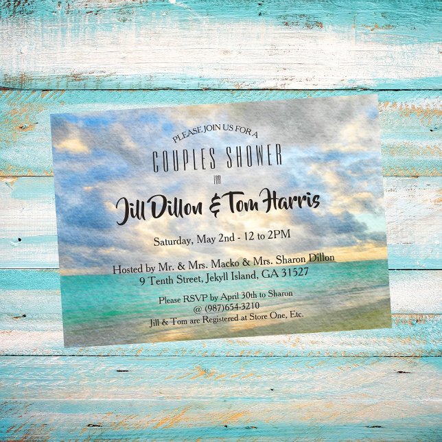 Invitation Tropical Turquoise Paradise Couples Douche (Créateur téléchargé)