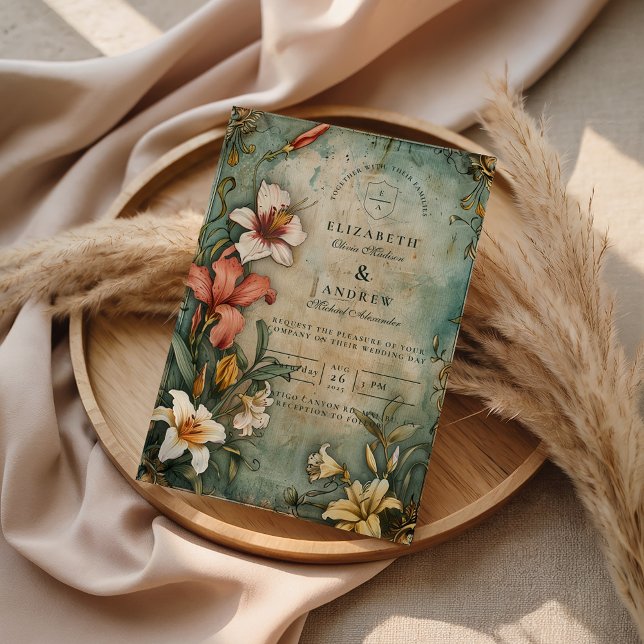 Invitation Tropical Vintage Garden Wedding (Créateur téléchargé)