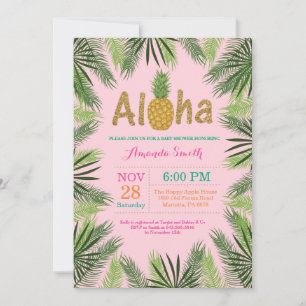 Invitation tropicale de baby shower d'ananas