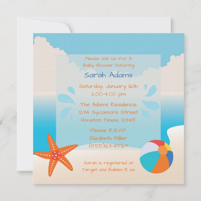 Invitation tropicale de baby shower de la partie (Dos)