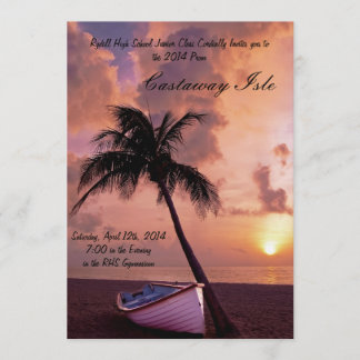 Invitation tropicale de bal d'étudiants de palmier