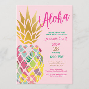 Invitation tropicale de Fête de la mariée d'ananas