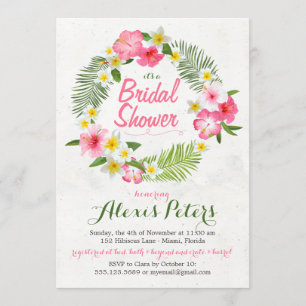 Invitation tropicale de fleurs