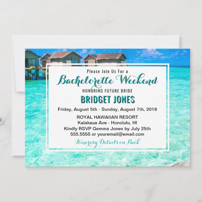 Invitation tropicale de week-end de Bachelorette (Devant)