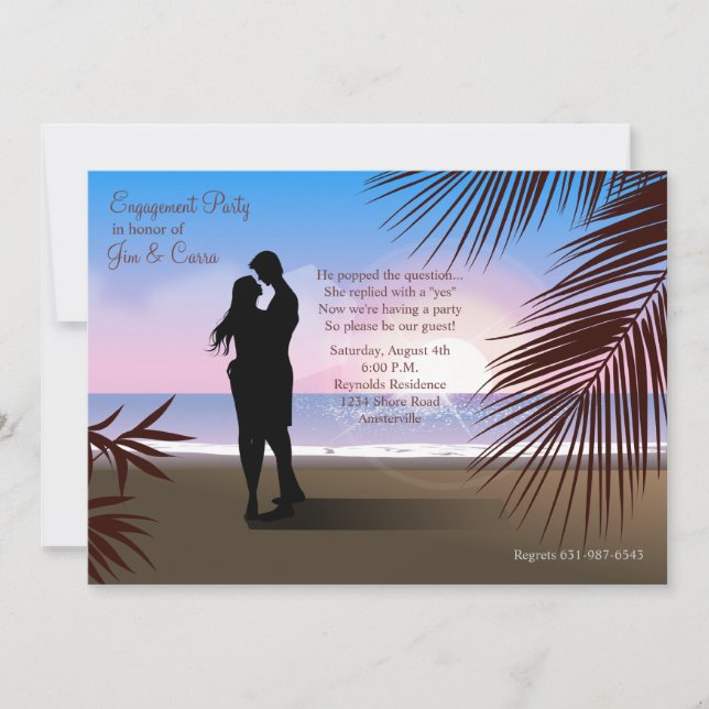 Invitation tropicale/faire-part de fiançailles de (Devant)