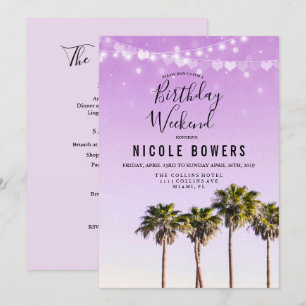 Invitation tropicale pour week-end d'anniversaire