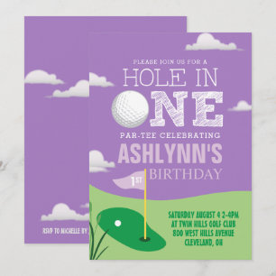 Invitation Trou dans un premier anniversaire de golf de