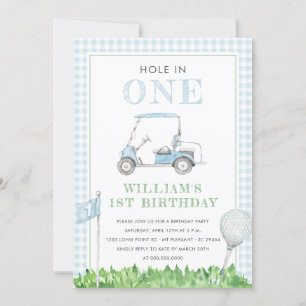 Invitation Trou En Un Garçon De Golf Anniversaire En vichy Bl