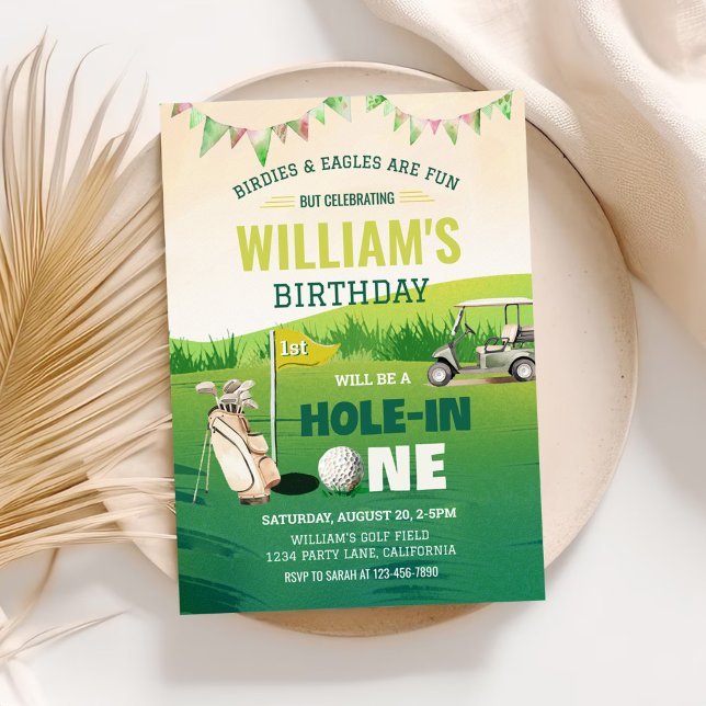 Invitation Trou en un Golf Par tee 1er anniversaire (Créateur téléchargé)