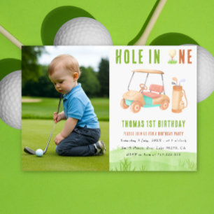 Invitation Trou en un golf Première fête d'anniversaire