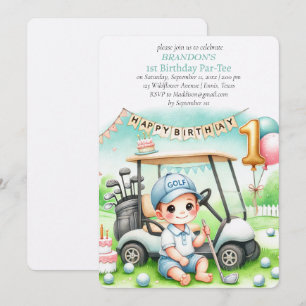 Invitation Trou en un seul garçon de golf 1er anniversaire Pa