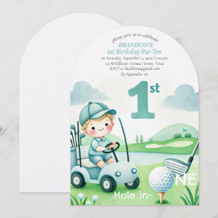 Invitation Trou en un seul garçon de golf 1er anniversaire Pa