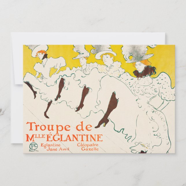 Invitation Troupe de Mademoiselle Eglantine, Toulouse Lautrec (Devant)