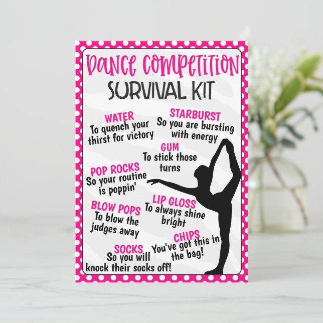 Invitation Trousse de survie pour la compétition de danse (Debout devant)