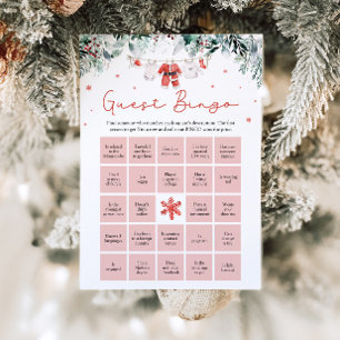Invitation Trouver le Père Noël de Noël Bingo Baby Shower