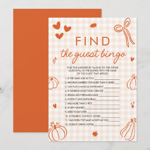 Invitation Trouvez la guest Bingo Jeu de Baby Shower automnal