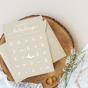 Invitation Trouvez le jeu de bingo bébé invité minimal rustiq