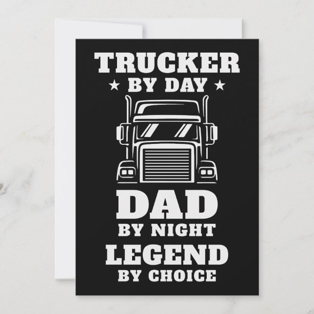 Invitation Trucker et papa - Héros sur la route et à la maiso (Devant)