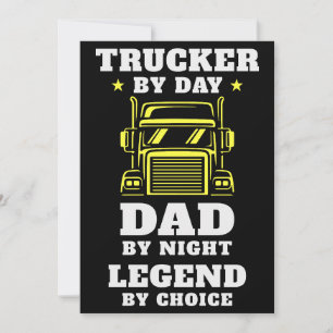 Invitation Trucker et papa - Héros sur la route et à la maiso