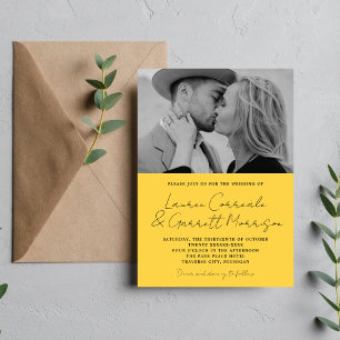 Invitation True Simplicity 3 Modern Marigold Photo Mariage