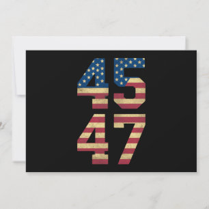 Invitation Trump 2024 45 47 Drapeau Américain Rétro Vintage 4