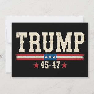 Invitation Trump 45 47 États-Unis Drapeau rétro Vintage