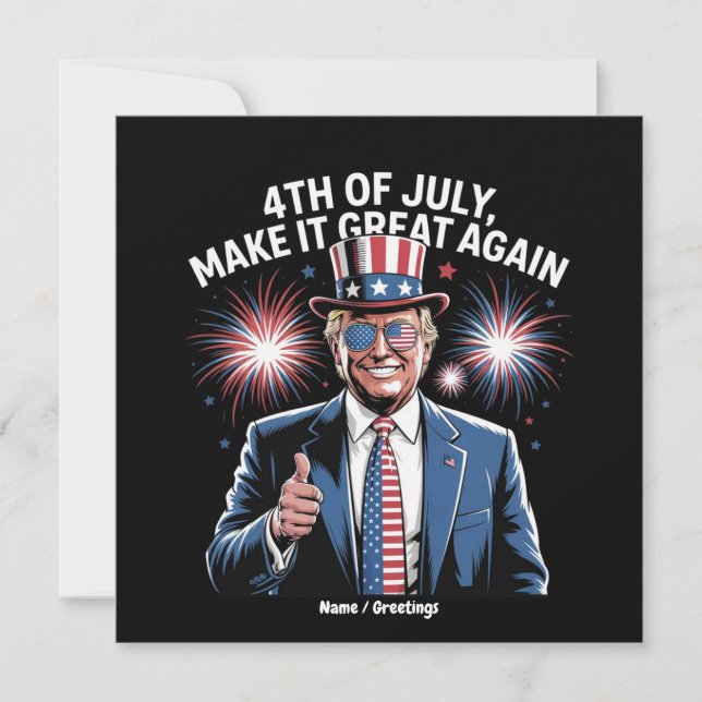 Invitation Trump Patriotique rend 4 juillet grand à nouveau (Devant)
