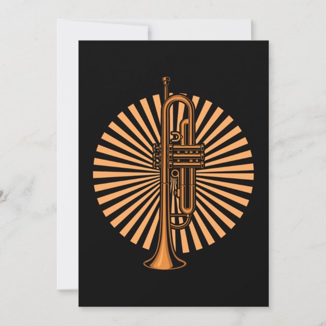 Invitation Trumpet Music Instrument Orchestra Band Jazz Cadea (Devant)