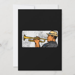 Invitation Trumpet Player Retro Trumpet Jazz Music