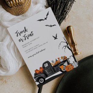 Invitation Trunk ou traiter l'invitation d'Halloween pour les
