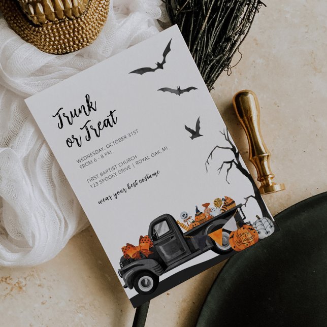 Invitation Trunk ou traiter l'invitation d'Halloween pour les (Créateur téléchargé)