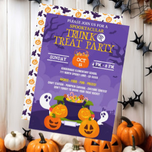 Invitation Trunk ou Treat Halloween