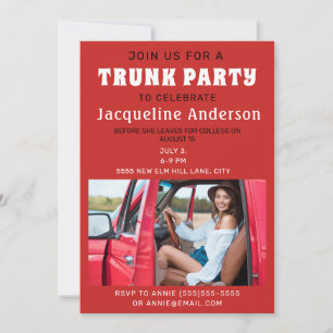 Invitation Trunk Party Dorm Shoe Red Photo