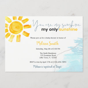 Invitation Tu Es Mon Baby shower Soleil
