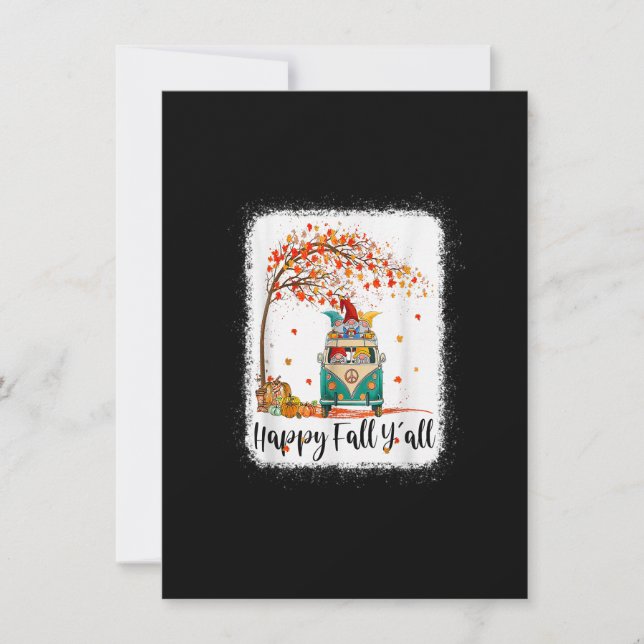 Invitation Tu Happy Fall Y'all Thanksgiving Gnome Lover Costu (Devant)