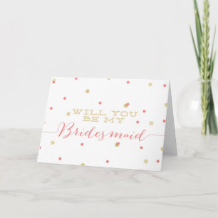 Invitation Tu veux You Be My Bridesmaid ? Gold Glitter
