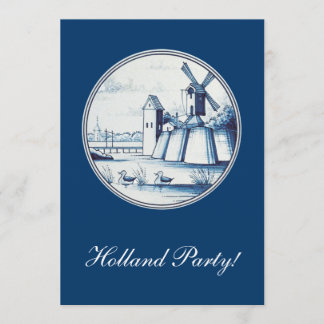 Invitation Tuile bleue traditionnelle