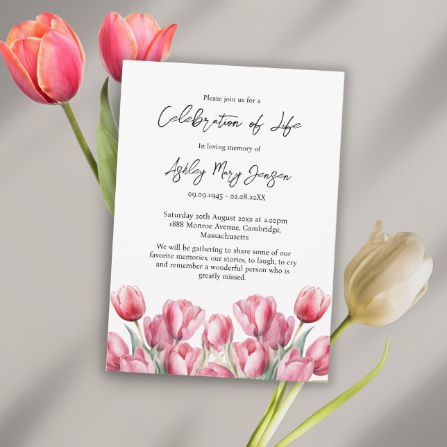 Invitation Tulip Celebration of Life Funeral (Créateur téléchargé)