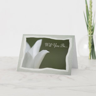 Invitation Tulipe Blanche Serez-Vous Ma Femme D'Accueil