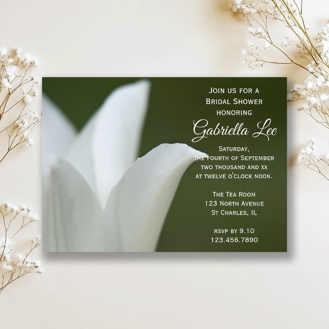 Invitation Tulipe blanche sur la Fête des mariées de printemp (Créateur téléchargé)