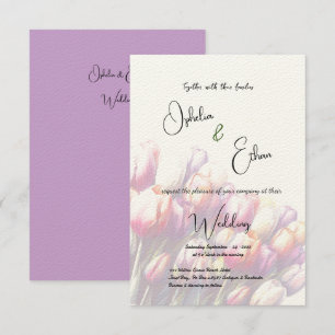 Invitation Tulipe minimaliste violet