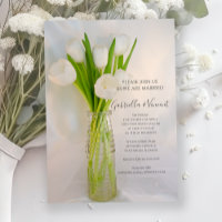 Tulipes blanches en Bouteille de lait Mariage de p