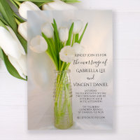 Tulipes blanches en Bouteille de lait Mariage de p
