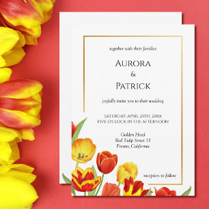Invitation Tulipes brillantes et audacieuses Mariage floral d