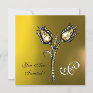 Invitation TULIPES DIAMANT MONOGRAMME , Topaze Jaune