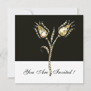 Invitation TULIPES DIAMANT, Noir et Blanc
