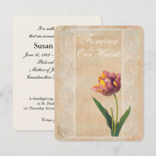Invitation Tulipes en dentelle vintage pour toujours dans nos