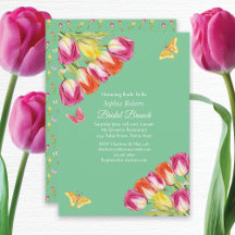 Tulipes et papillons Soirée de brunch de mariée ve