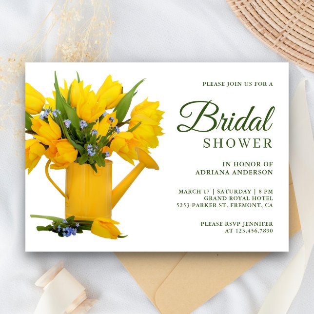 Invitation Tulipes Jaunes Fête des mariées d'arrosage de jard (Créateur téléchargé)